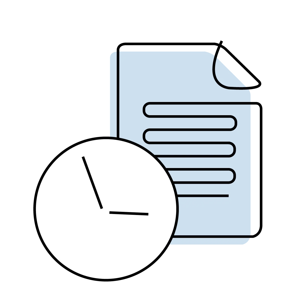Clock and document article illustration