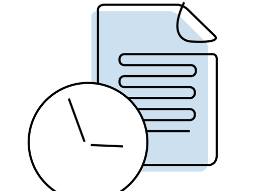 Clock and document article illustration