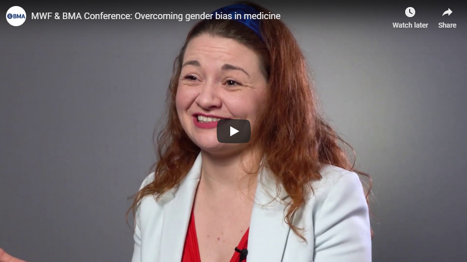 Overcoming gender bias BMA conference YouTube thumbnail