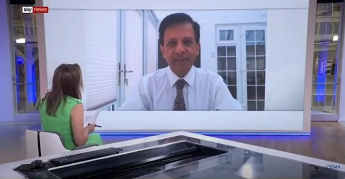 BMA chair Chaand Nagpaul interviews with Sky News - 31 July 2020