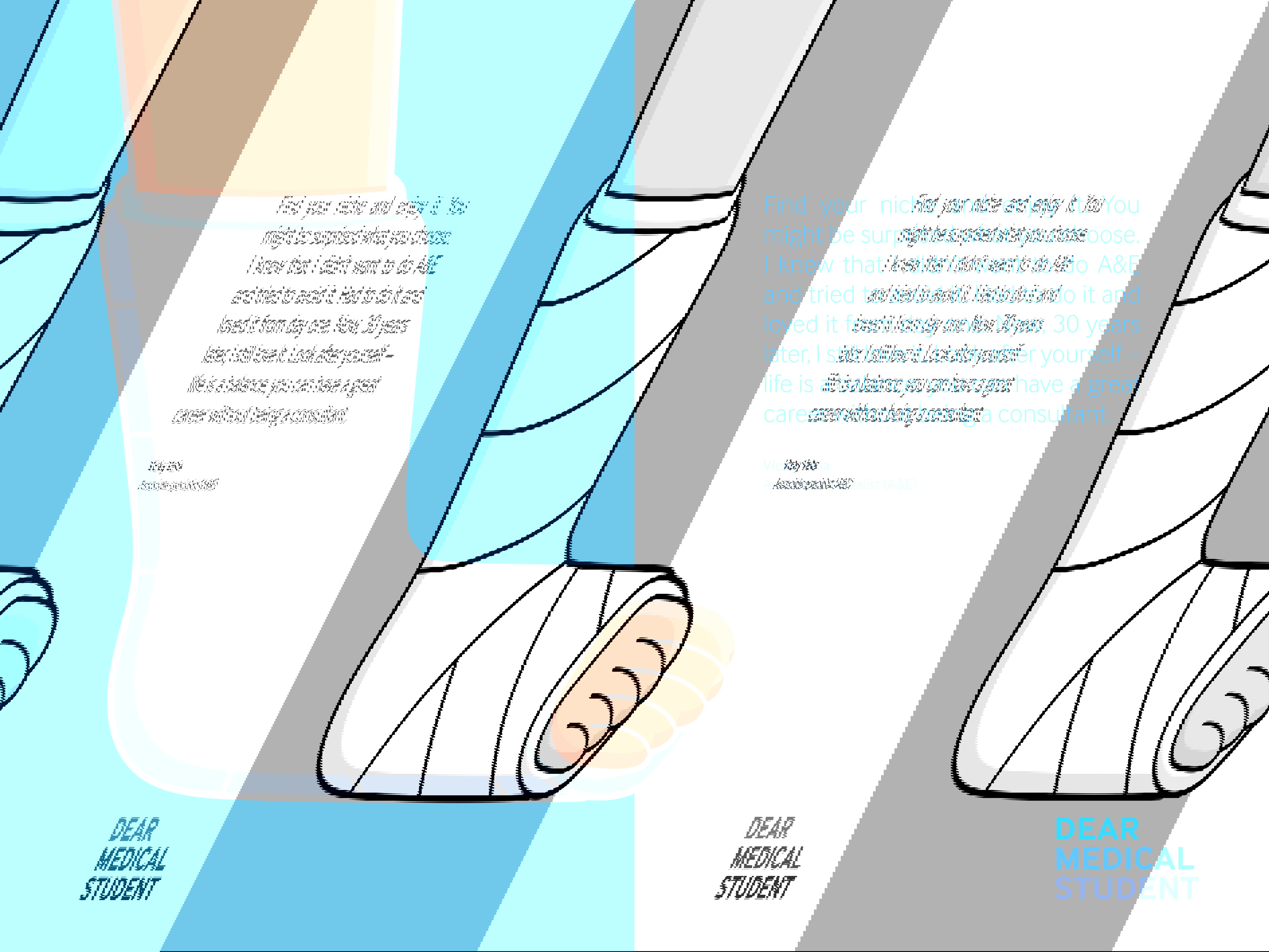 Image of broken foot and 'find your niche and enjoy it' quote