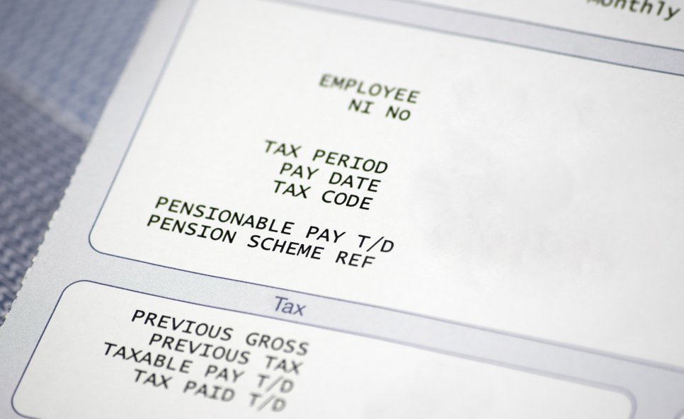 Close up of the corner of a tax form including the words 'pension scheme'