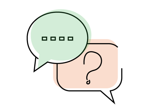 speech and question bubble illustration