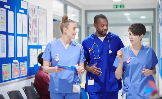 Group of trainee doctors close up