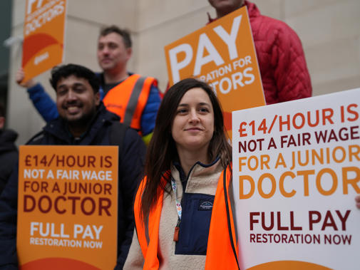 Out in force: junior doctors strike. 13 March, Barts