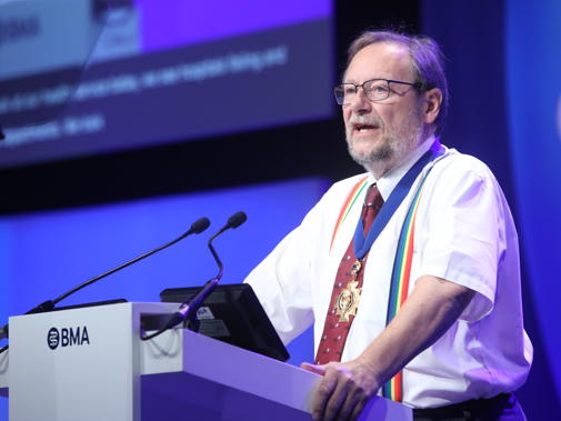 Chair of council Phil Banfield gives his welcome speech to representatives at ARM 2023