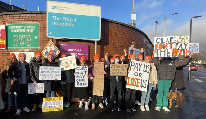 Frustration turns to action as junior doctors in Northern Ireland strike for first time